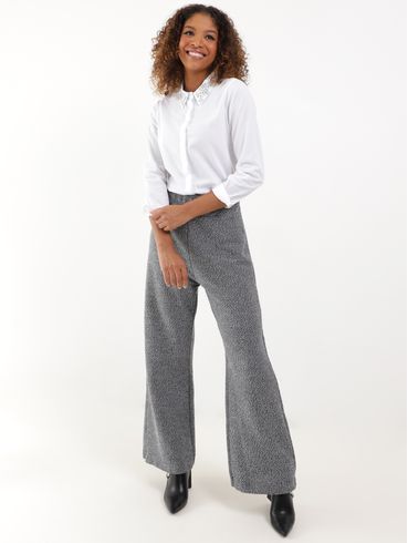 Calça Wide Leg Autentique Feminina Cinza