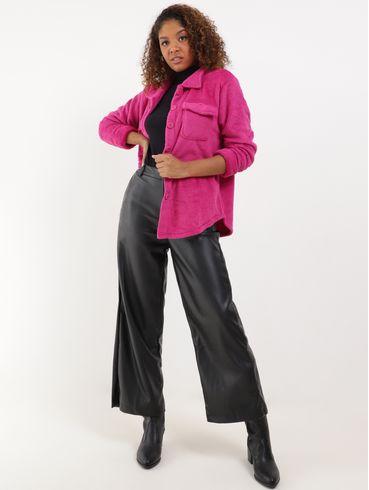 Camisa Manga Longa Plush Feminina Rosa