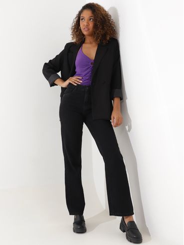 Top Cropped Autentique Feminino Roxo