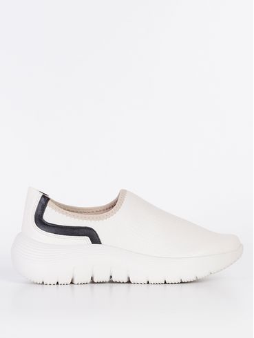 Tênis Slip On Piccadilly Feminino Off White/Preto