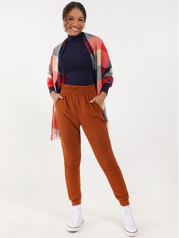 Blusa Manga Longa Gola Alta Feminina Azul Marinho
