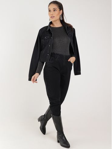 Calça Jeans Clochard Feminina Preto