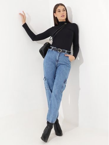 Calça Jeans Jogger Feminina Azul