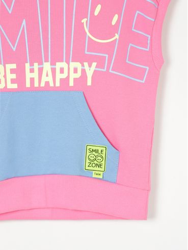 Colete com Capuz Infantil Para Menina - Rosa