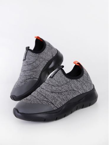 Slip On Juvenil Para Menino - Cinza/Preto