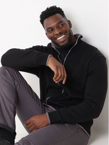 Cardigan Masculino Preto