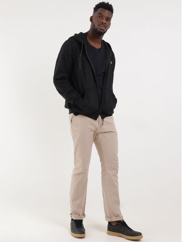 Jaqueta Moletom com Capuz Masculina Preto