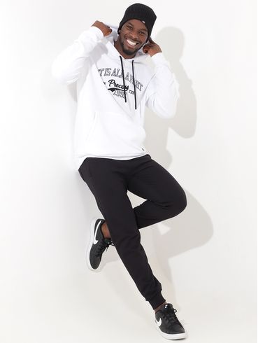 Moletom Canguru com Capuz Vels Masculino Branco
