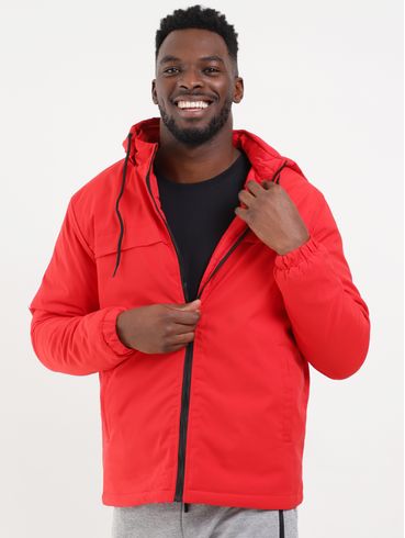 Jaqueta Dupla Face com Capuz Masculina Vermelho