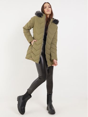 Jaqueta Puffer com Capuz Autentique Feminina Verde