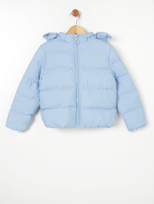 Jaqueta Puffer com Capuz Infantil Para Menino - Azul