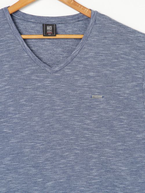 Camiseta Básica No Stress Plus Size Masculina Azul