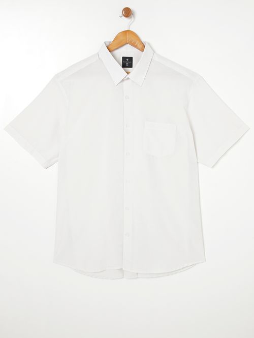 Camisa Manga Curta Plus Size Masculina Cinza Claro