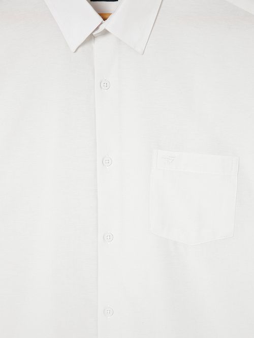 Camisa Manga Curta Plus Size Masculina Cinza Claro