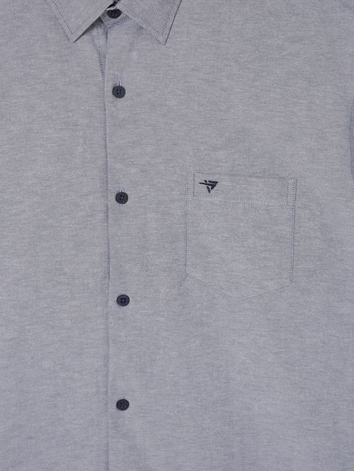 Camisa Manga Curta Plus Size Masculina Cinza