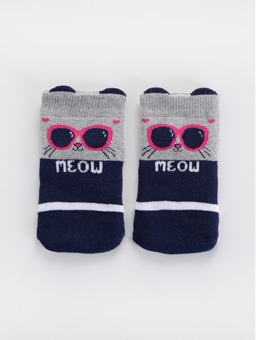 Meia Infantil Para Bebê- Cinza