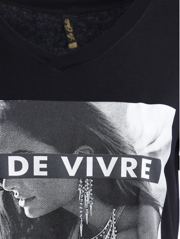 Blusa Manga Curta Feminina Preto