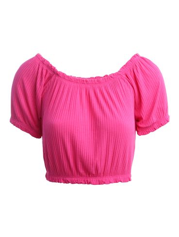 Blusa Cropped Manga Curta Feminina Rosa Pink