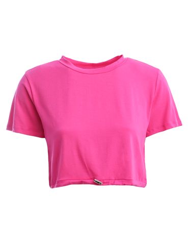 Blusa Cropped Manga Curta Feminina Rosa