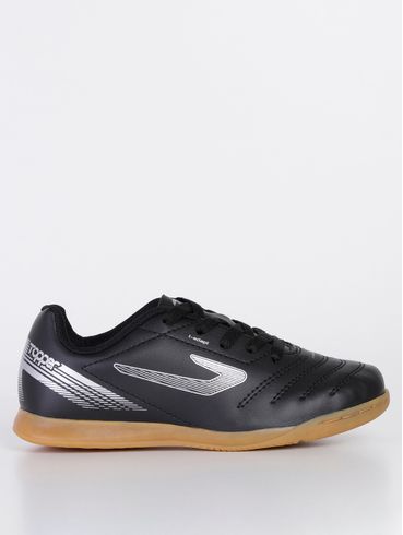 Chuteira de Futsal Topper Juvenil Para Menino - Preto/Prata