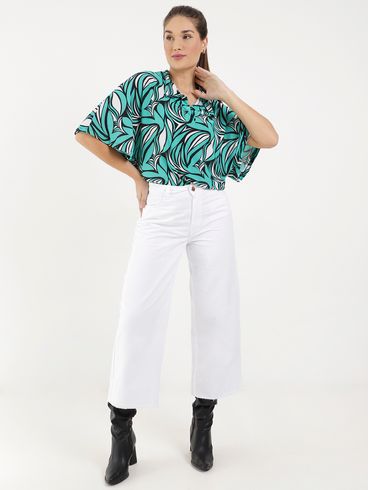 Blusa Manga Curta Feminina Verde