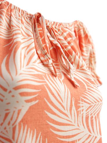 Blusa Manga Curta Ciganinha Feminina Laranja