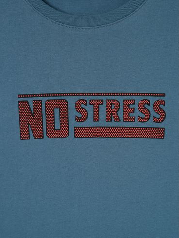 Camiseta Manga Curta No Stress Plus Size Masculina Azul