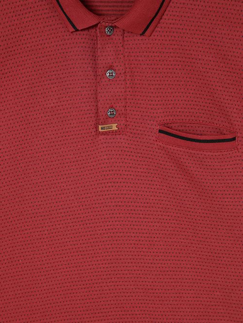 Polo Manga Curta No Stress Plus Size Masculina Vermelho/Preto