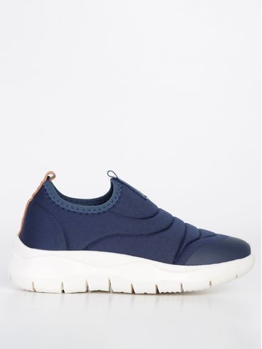 Slip On Juvenil Para Menino - Azul Marinho/Off White