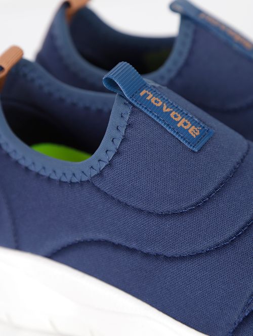 Slip On Juvenil Para Menino - Azul Marinho/Off White