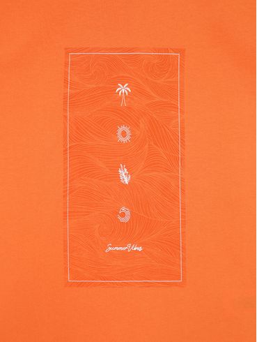 Camiseta Manga Curta Juvenil Para Menino - Laranja