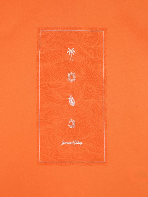 Camiseta Manga Curta Juvenil Para Menino - Laranja