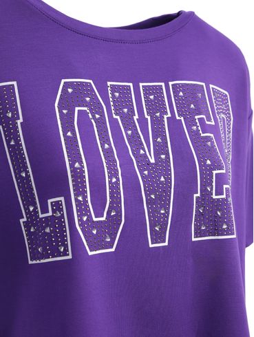 Blusa Cropped Manga Curta Feminina Roxo