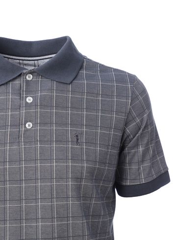 Polo Manga Curta Masculina Chumbo