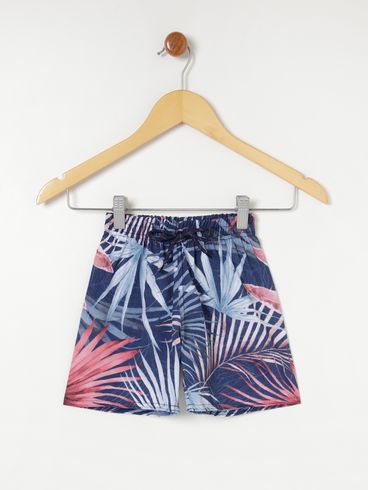 Bermuda Estampada Infantil- Azul Marinho