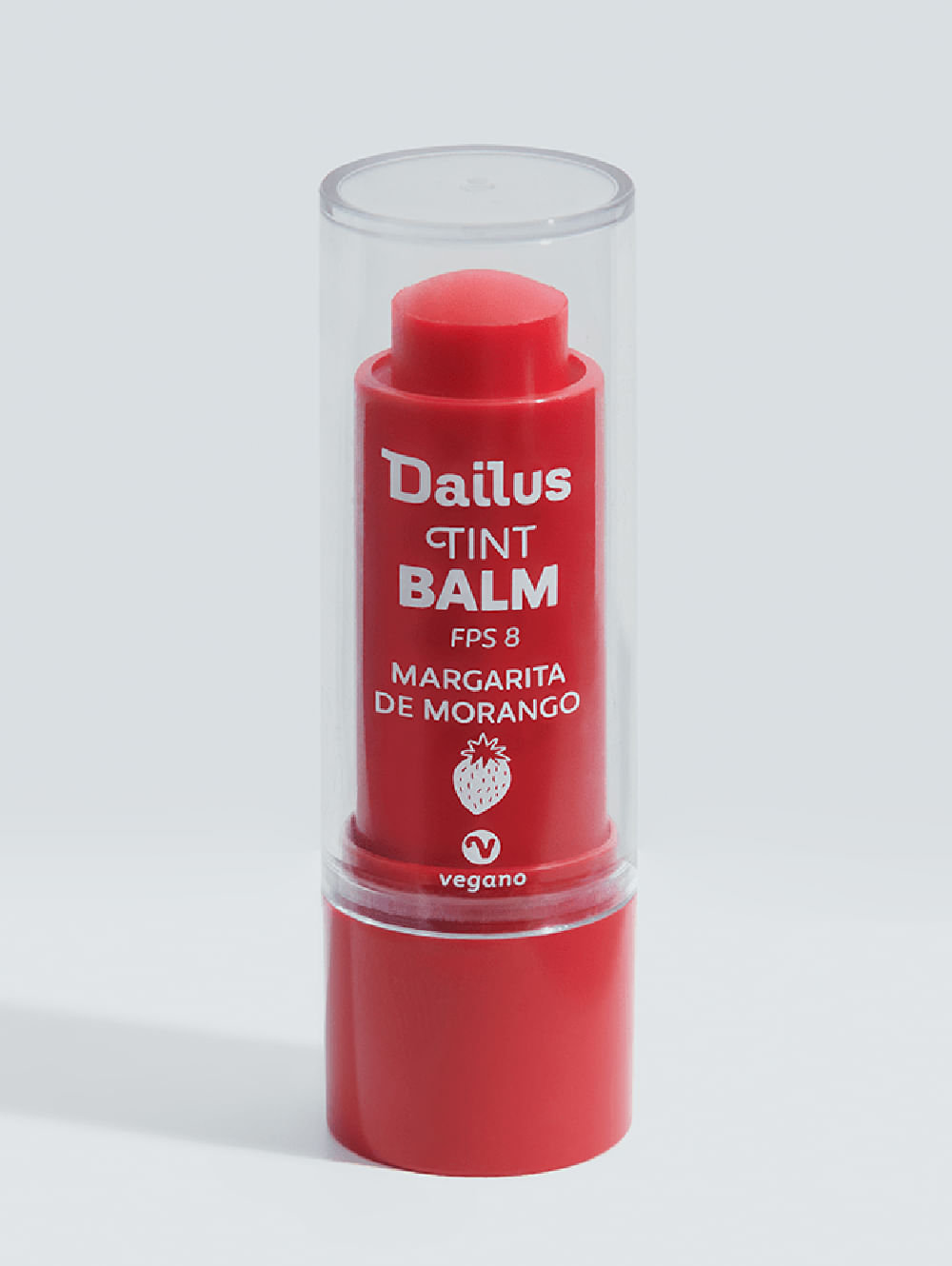 tint balm da dailus de morango para lábios hidratados no verão