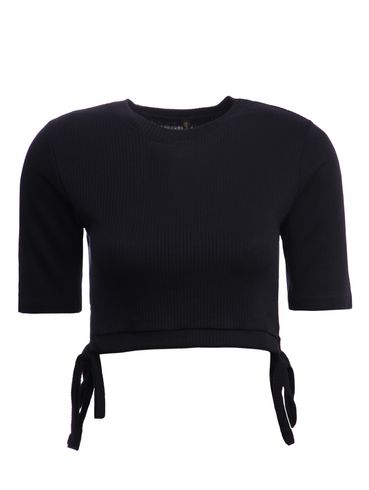 Blusa Cropped Manga Curta Feminina Preto