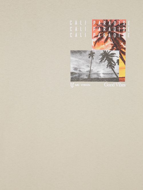 Camiseta Manga Curta Plus Size Masculina Bege