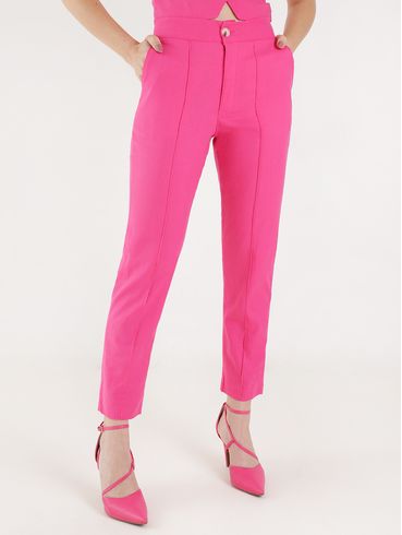 Calça Alfaiataria Linho Autentique Feminina Rosa Pink
