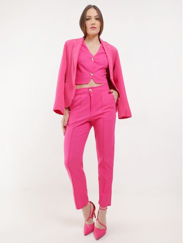 Calça Alfaiataria Linho Autentique Feminina Rosa Pink