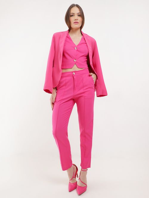Calça Alfaiataria Linho Autentique Feminina Rosa Pink