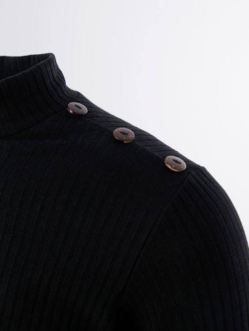 Blusa Manga Longa Cropped Feminina Preto