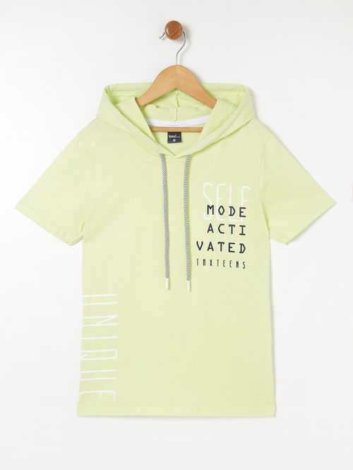 Camiseta com Capuz Juvenil Para Menino - Verde