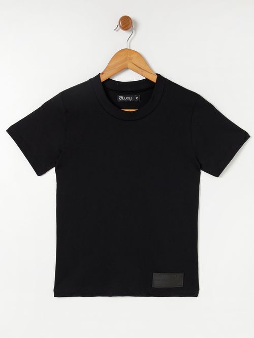 Blusa Manga Curta Juvenil Para Menina - Preto