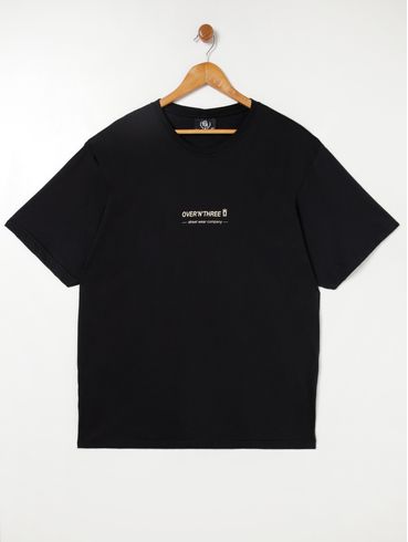 Camiseta Manga Curta Plus Size Masculina Preto