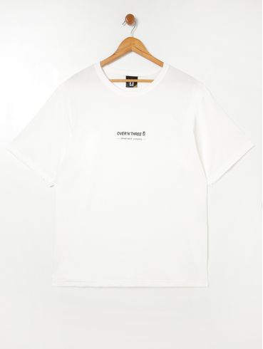 Camiseta Manga Curta Plus Size Masculina Off white