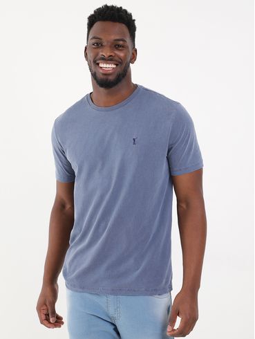 Camiseta Básica Manga Curta Masculina Azul Marinho