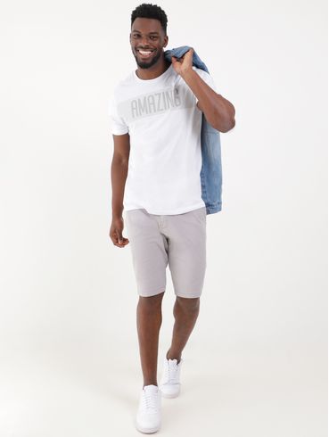 Camiseta Manga Curta Masculina Branco