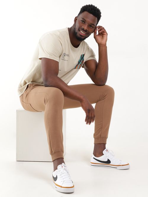 Calça Jogger Moletom Dixie Masculina Marrom/Marrom