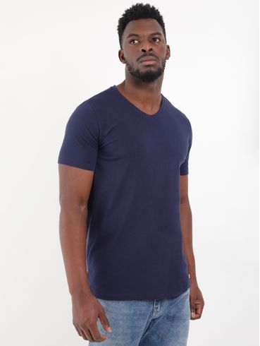 Camiseta Básica Cotton Elétron Masculina Azul